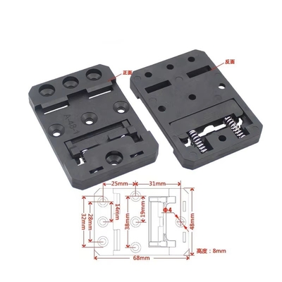 Chine Montage de rails Din, plastique PA66 Nylon noir 35 mm Din Rail Clamp Din Rail Montage Clip Din Rail Montage support 48 mm largeur A-48-1 fournisseur