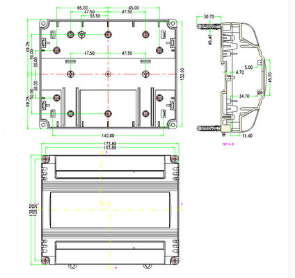 174*139*57mm Boîte de commande en plastique PLC boîtier Din Rail ABS ignifuge fournisseur