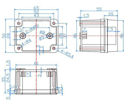 65x50x55 mm Boîte de jonction extérieure Ip66 avec couverture transparente pour boîtier électrique fournisseur