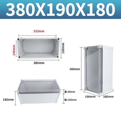 Matériau ABS Grande boîte en plastique étanche à l'eau 380*190*180mm Boîte électrique à câblage fournisseur