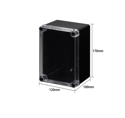 Couvercle clair, base noire, vis en plastique IP66 boîte de jointure étanche en plastique 170*120*100 mm fournisseur