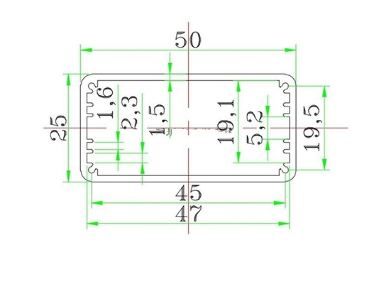 Largeur50 mm Hauteur25 mm Un seul corps Bonne propriété thermique Alésage en aluminium pour électronique fournisseur