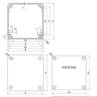 Conception personnalisable Anodisant le métal blanc et noir Aluminium boîtier en aluminium Pour l'équipement de réseau Taille 52 * 52 * 80mm fournisseur